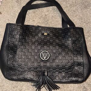 Valentino by Mario Valentino black leather shoulder bag